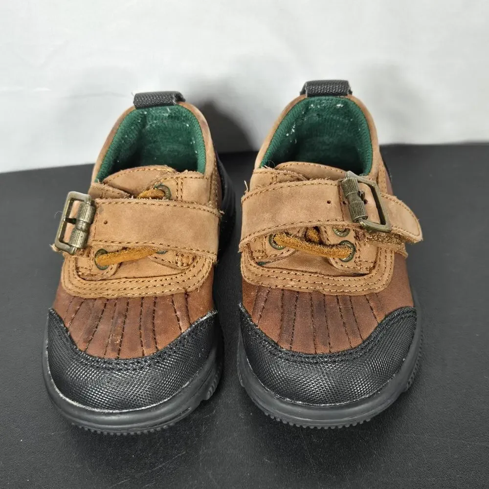 Polo Sport Ralph Lauren Shoes Toddler Size 5 Brown Duck Buckle Leather Strap